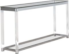 Coaster® Anne Chrome/Clear Sofa Table with Lower Shelf