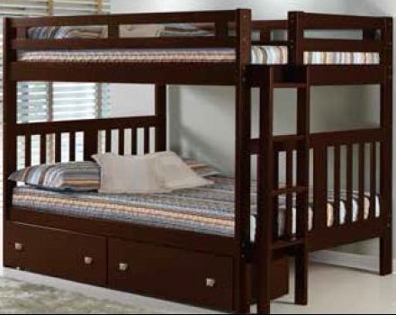 Donco Trading Company Honey Full/Full Mission Bunk Bed