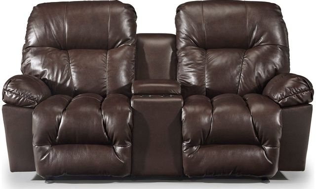 Best® Home Furnishings Retreat Power Reclining Rocker Leather Loveseat with Console 1