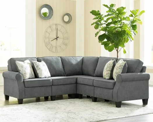 Signature Design by Ashley® Alessio 4-Piece Charcoal Sectional 2