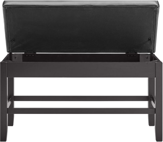 Steve Silver Co.® Carrara Black Upholstered Storage Counter Bench-3