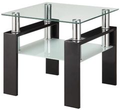 Coaster® Black Tempered Glass End Table With Shelf