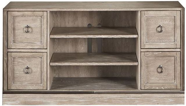 Liberty Furniture Mirrored Reflections Heathered Taupe Entertainment TV Stand-0