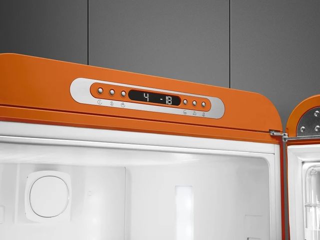 Smeg 50's Retro Style Aesthetic 11.7 Cu. Ft. Orange Bottom Freezer Refrigerator 3