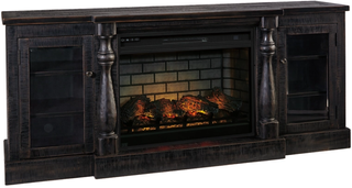 Signature Design by Ashley® Mallacar 75" Black TV Stand with Electric Fireplace