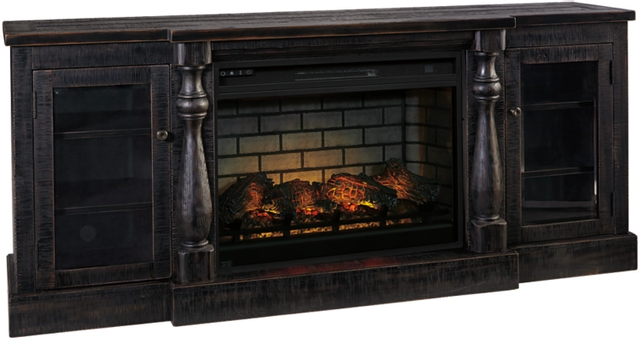 Signature Design by Ashley® Mallacar 75" Black TV Stand with Electric Fireplace-0