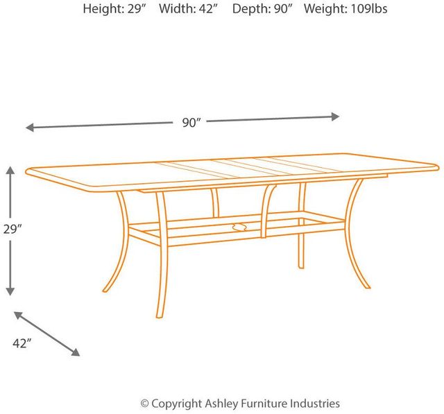 Ashley® Tanglevale Dining Table with Umbrella Option 1