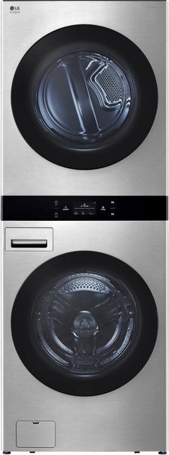 LG Studio WashTower™ 5.0 Cu. Ft. Washer, 7.4 Cu. Ft. Dryer Noble Steel Stack Laundry