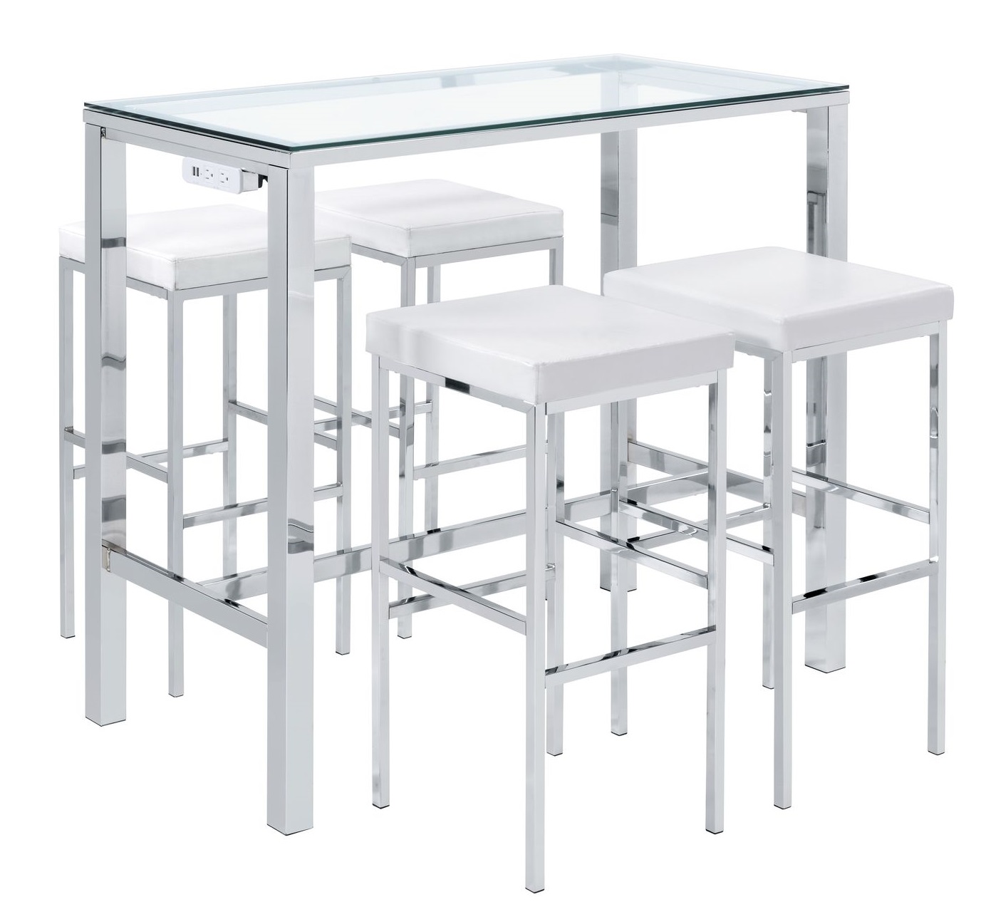 chrome bar table and stools