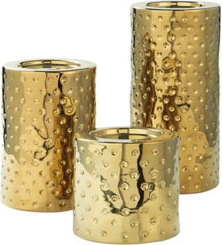 Signature Design by Ashley® Marisa Set of 3 Goldtone Candle Holders