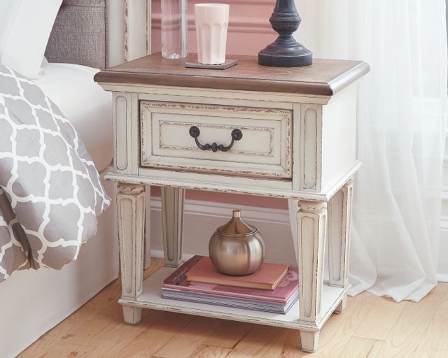 Signature Design by Ashley® Realyn Antiqued Two Tone Nightstand 2