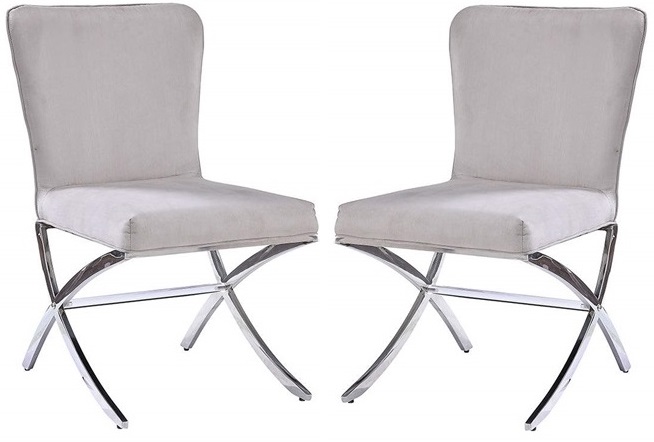 ACME Furniture Daire 2-Piece Chrome Side Chairs