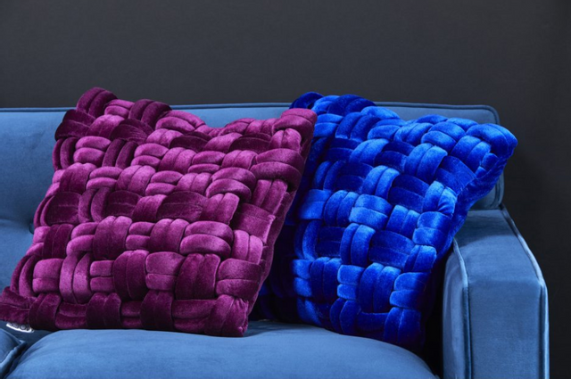 Moe's Home Collection PJ Royal Blue Velvet Pillow 3