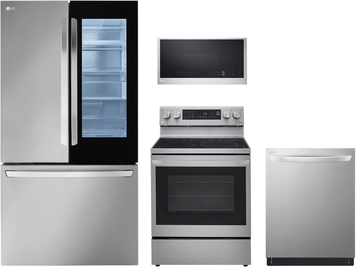 Samsung 4 piece stainless on sale steel kitchen appliance package