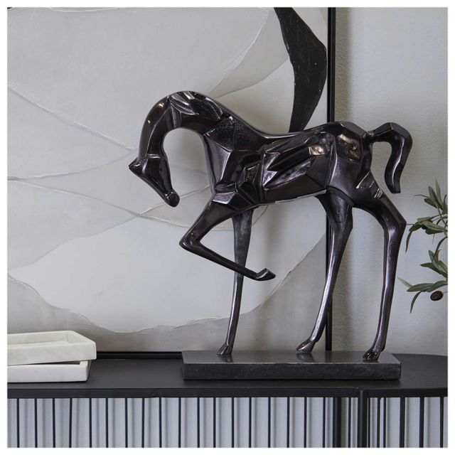 Uma Home Black Horse Sculpture-1