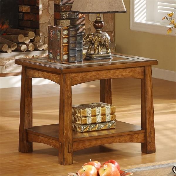 Riverside Furniture Craftsman Home Americana Oak Side Table-1