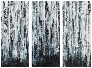 Olliix by Madison Park Birch Forest 3 Piece Black Printed Canvas with Gel Coat Set