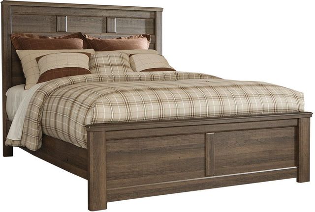 Signature Design by Ashley® Juararo 2-Piece Dark Brown California King Panel Bed Set-1