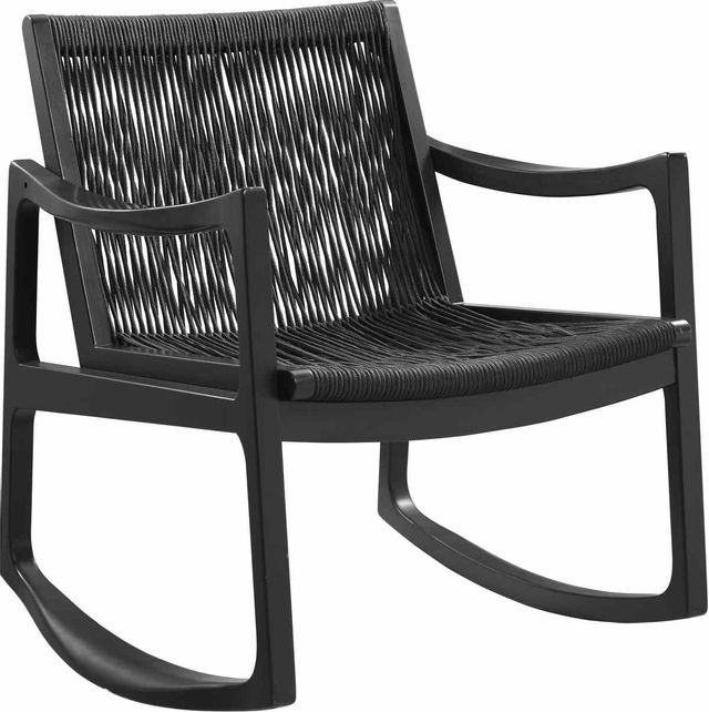 Powell® Jeno Black Woven Rocking Chair-0