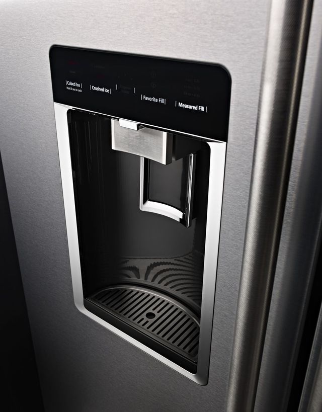 KitchenAid® 23.8 Cu. Ft. Black Stainless Steel with PrintShield™ Finish Counter Depth French Door Refrigerator 12