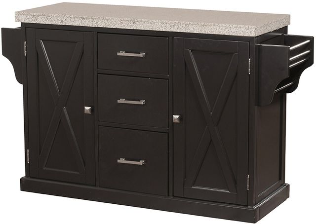 Hillsdale Furniture Brigham Rich Black Kitchen Island with Granite Top-0