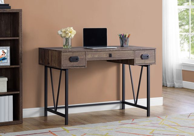 Monarch Specialties Inc. Dark Brown Reclaimed Wood 48" Computer Desk