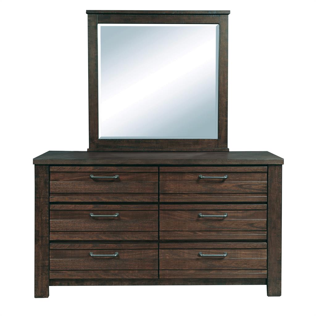 Samuel Lawrence Furniture Ruff Hewn Dresser & Beveled Mirror