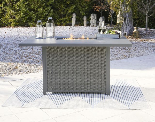 Signature Design by Ashley® Palazzo Gray Outdoor Bar Table with Fire Pit 4