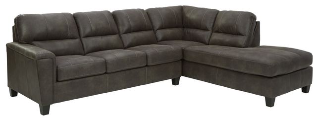 Signature Design by Ashley® Navi 2-Piece Smoke Left-Arm Facing Sleeper Sectional with Chaise-0