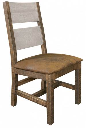 International Furniture Direct Pueblo Brown/Light Brown Solid Wood Chair