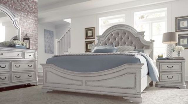 Liberty Magnolia Manor 4-Piece Antique White King Bedroom Set-0
