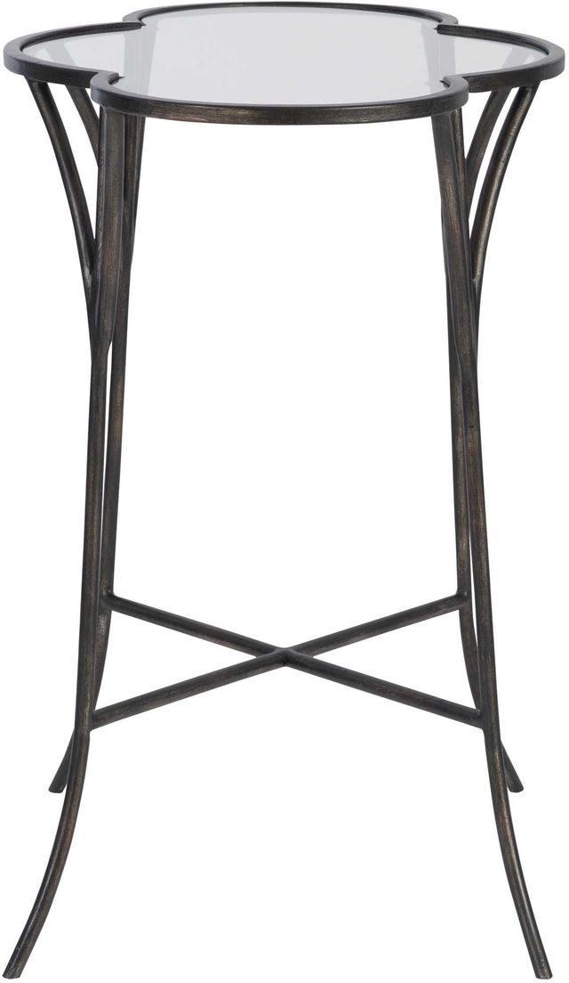 Uttermost® Adhira Glass Top Accent Table with Aged Black Base-1