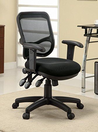 Coaster® Rollo Black Adjustable Height Office Chair-1