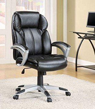 Coaster® Black And Silver Adjustable Height Office Chair-1