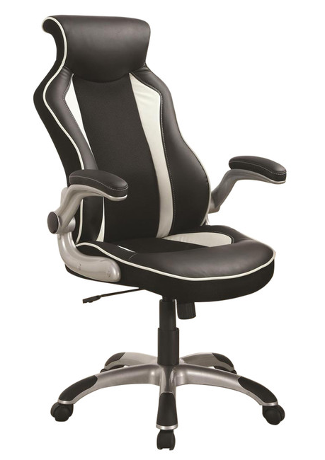 Coaster® Black/Silver Adjustable Height Office Chair-0