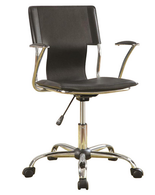 Coaster® Black and Chrome Adjustable Height Office Chair