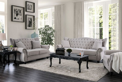 Furniture of America® Ewloe Light Gray 2 Piece Sofa and Loveseat