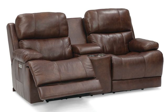 Palliser® Furniture Kenaston Power Reclining Loveseat with Power Headrest and Console 1