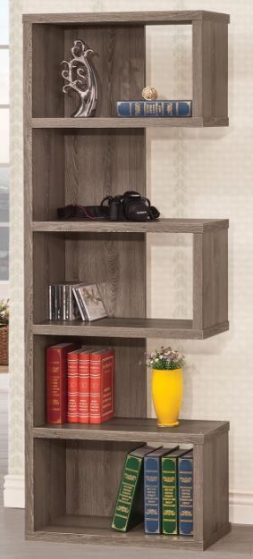 Coaster® Joey Weathered Grey 5-Tier Bookcase-1