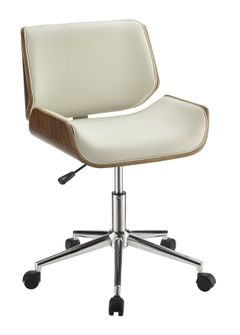 Coaster® Ecru/Chrome Adjustable Height Office Chair
