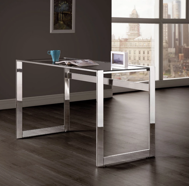 Coaster® Hader Chrome Glass Top Writing Desk-1