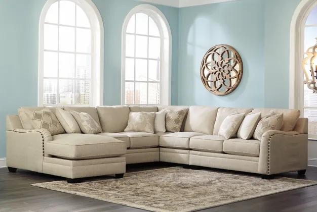 Ashley® Luxora 5-Piece Bisque Sectional Set with Chaise 1