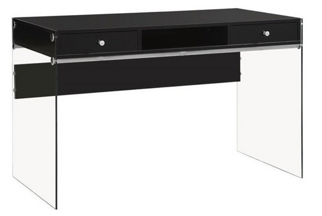 Coaster® Dobrev Glossy Black/Clear Computer Desk-0