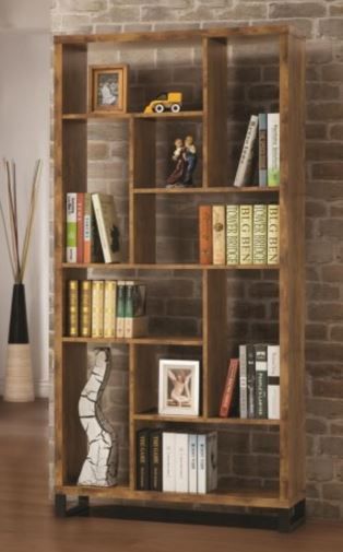 Coaster® Delwin Antique Nutmeg 10-Shelf Bookcase | BlvdHome