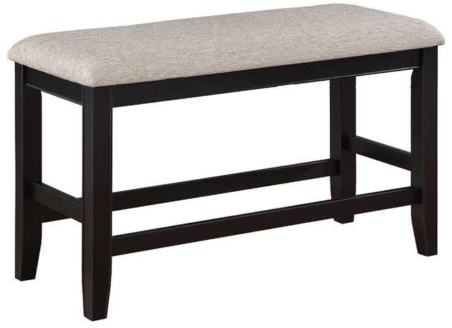 Crown Mark Fulton Black/Light Gray Counter Height Dining Bench ...