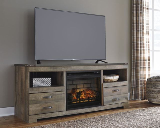 Signature Design by Ashley® Trinell Gray 63" TV Stand with Electric Fireplace 1
