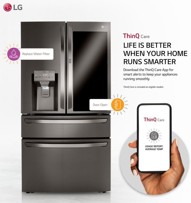LG 22.5 Cu. Ft. PrintProof™ Black Stainless Steel Smart Wi-Fi Enabled Counter Depth French Door Refrigerator 1