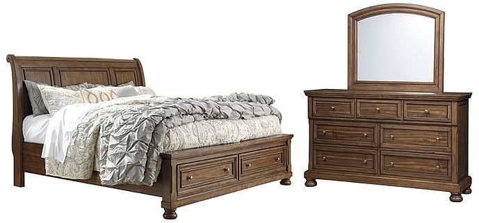 Signature Design By Ashley® 3pc Flynnter Medium Brown Queen Storage ...