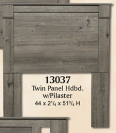 Perdue Woodworks Twin Grey Ash Panel Headboard with Pilaster