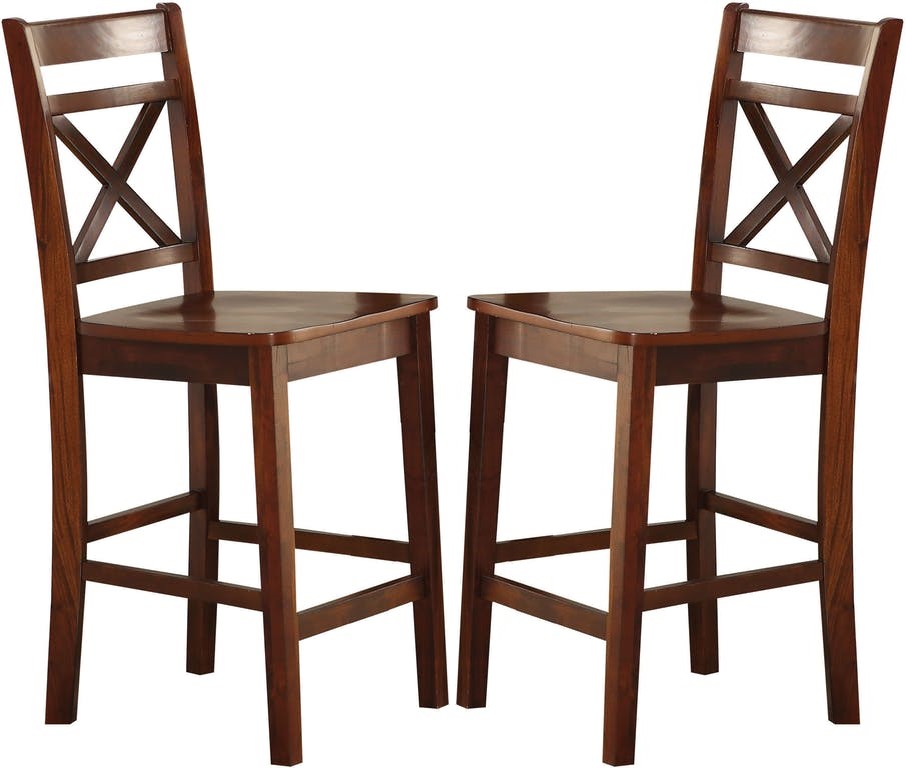 ACME Furniture Tartys 2 Piece Cherry Counter Height Chairs